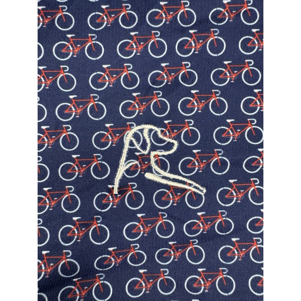 Mens Rhoback Blue Bicycle Print Performance Golf Polo Shirt Size XXXL 3X - Picture 4 of 8